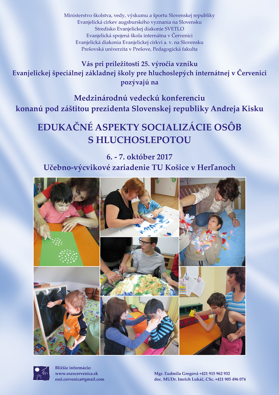 International Scientific Conference about deafblindness in Herlany, 6th – 7th October 2017