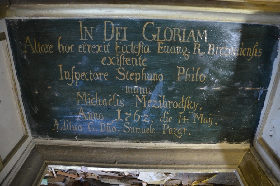 Inscription on altar in Rimavske Brezove uncovered